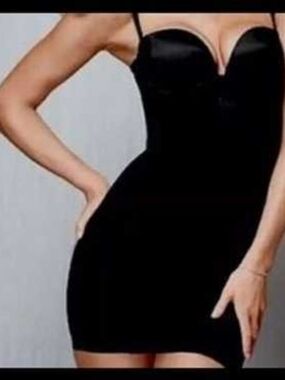 NWT Victoria's Secret Power Figure $78 Cupped Shaping Slip - Black - 32A